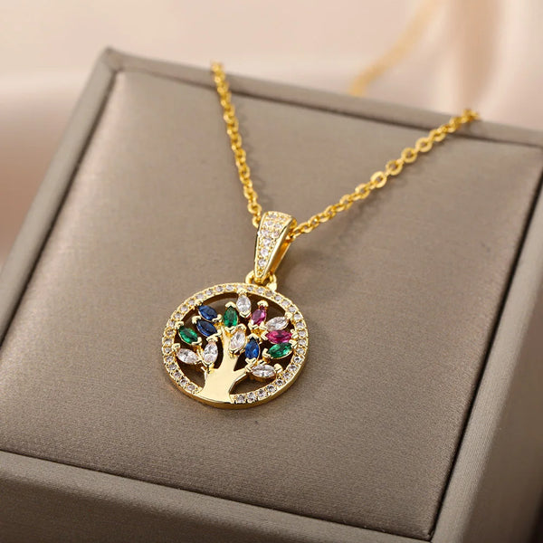 316L Stainless Steel Multilayer Heart Necklace Girls Goth Gold Color Clavicle Chain Charm Choker Jewelry Birthday Gift