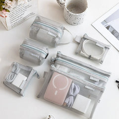 6pcs Transparent Mesh Coin and Miscellaneous Storage Bags, Portable 3D Card Organizer Pouches Cosmetic Bags Travel Storage Bag