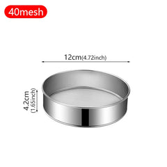 304Stainless Steel Flour Sieve 40 Mesh Thickened Sesame Baking Tools Holding Mesh Flour Sifter Sifters Shakers Mesh Baking Tools Kitchen Tools, Cooking Utensils