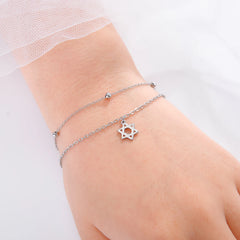 EUEAVAN 1pc Star of David Bracelet Hexagram Jewish Stainless Steel Charm Bracelets for Women Vintage Judaism Jewelry Gifts
