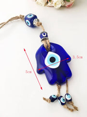 Lucky Eye Glass Blue Turkish Evil Eye Pendant Wall Hanging Multi Color Bead Handmade Decoration for Home Living Room Car