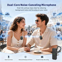New Wireless Lavalier Microphone, USB-C Port, Noise Reduction, Long Battery Life, Perfect for Live Streaming and Vlogs.
