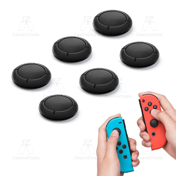 Joycon Joystick Replacement Cap for Switch/Switch Lite/Switch OLED Premium Thumb Grip Non-Slip Silicone Protective Cover - Black