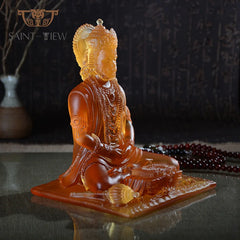 Handmade Crystal Glass Panchmukhi Hanuman Idol Liuli India Hindu God Hanuman Murti Statue