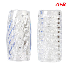 9cm Transparent Male Masturbator Artificial Pussy Vaginal for Men 18 Glans Sucking Penis Pump Spikes Exerciser Sex Toys Erotic