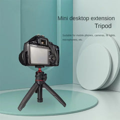 MT-08 Mini Extendable Desktop Tripod Handheld Photography Bracket Stand w/ Flexible Ballhead 1/4 Inch Screw Mount for Selfie