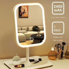 Modern LED Vanity Mirror with 3 Color Lights – Touch Makeup Mirror Home Decor
