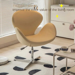 Olevo Wrapped Swan Chair, Small Sofa Comfortable Sitting Experience Simple Solid Color Adjustable Office Chair Make Up Stool Office Furniture