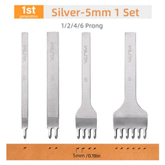 WUTA 1Set 4pcs Basic Leather Chisel Tool Diamond Pricking Iron Hole Punch Stitching Leather Craft tools 3/4/5/6mm 1-2-4-6 teeth