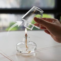 Clear Glass Oil Lamp Cover Candlestick Windproof Candle Holders Oil Lamp Lighting Lantern Lampshade Romantic Home Decor