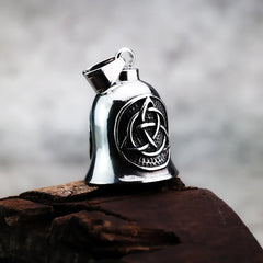 Vintage Christian Jesus Cross Bell Pendant Motorcycle Bell Necklace Punk Biker Religious Exorcist Lucky Jewelry for Men's