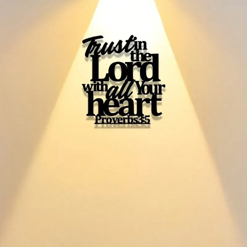 Delight Yourself in the Lord Metal Bible Verse Wall Art Proverbs 35:6 Iron Farmhouse Decor