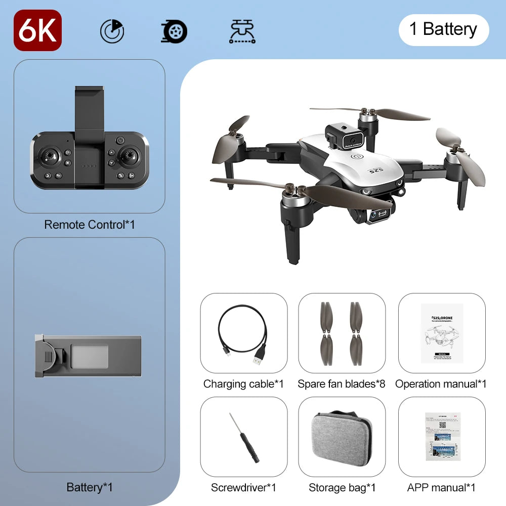 New S2S Drone 8K Professional HD Dual Camera Brushless Obstacle Avoidance Aerial Photography Foldable Quadcopter Toys Gifts