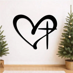 Metal Cross Wall Art Religious Decor, Rust-Resistant Christian Gift for Home Living Room Bedroom Christmas