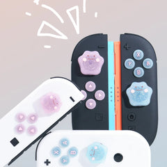 Cute Bling Silicone Soft D-pad Button ABXY Key Sticker Skin Case For Switch 2/NS Oled Joy-con Thumb Stick Grip Cap Cover