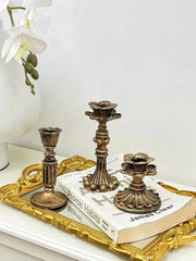 Retro Resin Candle Holder Sconce Nostalgic Antique French Candle Holder Home Decoration Photography Romantic Props