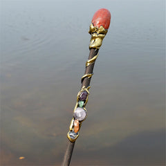 Witch Natural Crystal Wood Wand Amethyst Altar Spells Wizard Princess Fairy Magic Wands Ritual Tool Adornment Handmade Jewelry