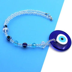 Classic Evil Eye Evil Eye Car Hanging Ornament 29cm / 11.42inches Alloy + Glass Evil Eye Beaded Decor Car Charms Round Blue