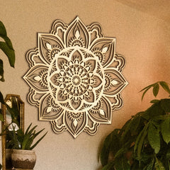 1pc Stunning Moroccan & Indian Themed Metal Wall Art | Mandala Ethnic Bohemian Chic Decor for Living Room