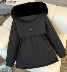 Korean Style Women’s Hooded Winter Parka – Thick Warm Coat