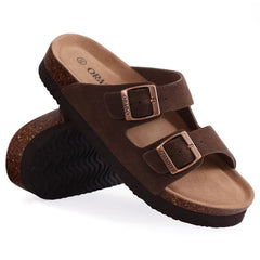 Pallene Platform Suede Sandals for Women With Adjustable Buckle Outdoor Cork Beach Shoes Fashion Thick Sole Women's Slippers Wedges