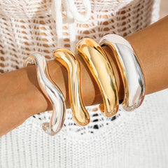 Exaggerated Irregular Cuff Bracelet – Hip Hop Rock Style