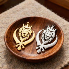 5 pcs Crown Lion King Charms Stainless Steel Sikh Symbol Khanda Pendants for Necklace Keychain Jewelry Making Handmade DIY Gifts