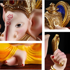 Resin Lucky Fortune Elephant God Statue Ganesha Figurine Indian Shiva God Sculpture Religious Ornaments Home Office Decortion