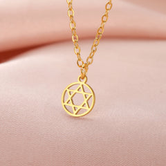 EUEAVAN 1pc Hebrew Letter Chai Symbol Necklace for Women Jewish Blessing Life Star of David Pendant Protection Amulet Jewelry
