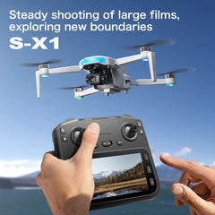 S-X1 MAX GPS Drone with 3-Axis Gimbal 5000m FPV 8K/4K HD Camera with LCD RC Screen 3 Batteries Professional RC Quadcopter Gifts