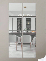 6 acrylic mirror stickers, bedroom home full-length mirrors, self-adhesive soft mirrors, durable and not easy to break