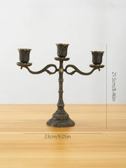 Creative Home Decorations Zinc Alloy High-grade Classical Candles Taipei European Decoration Hotel Wedding Three-Headed Candlest