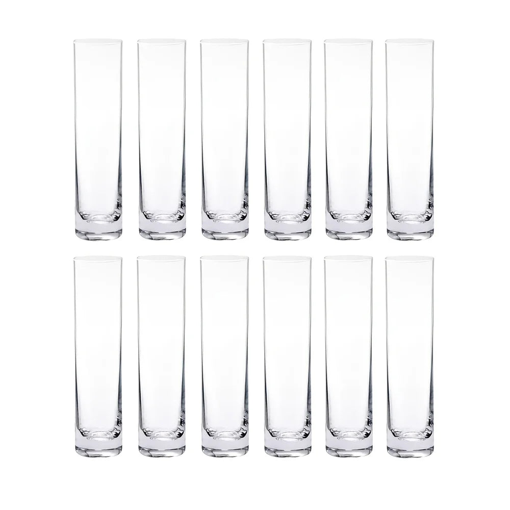 12 Pieces Glass Cylinder Vase, Clear Small Flower Vase, Home Decoration Vase, Party Decoration Vase, Suitable for Wedding Home Decor