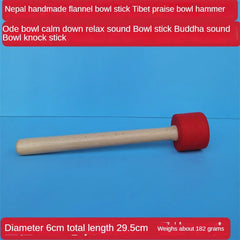 Handmade Tibetan Singing Bowl with Leather Stick, Buddhist Meditation, Sound Bowl, Knocking Hammer, Grinding Rod, Dropship