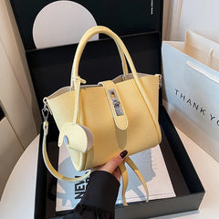 Fashion Leather Tote Bag – Versatile Casual Commuter Bag