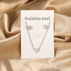 2PCS Stainless Steel Love Heart Pendant Necklaces – No Fade Jewelry Shipping Gold Color