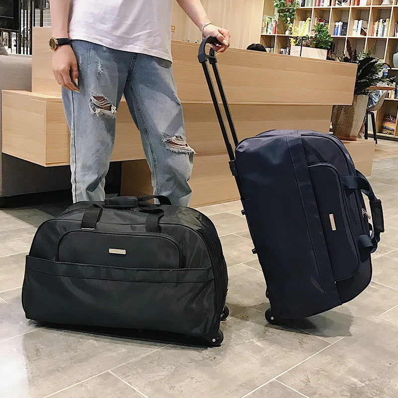 Large Capacity Travel Bag Luggage Carry-On Lightweight Short Trip Bag Handheld Suitcase for Men And Women Oxford Cloth Pure C...