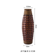 Ins Grass Rope Woven Vase Handmade Flower Insert Holder Large Floor Standing Living Room Decor Retro Versatile Flower Basket