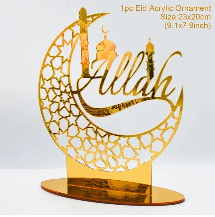 Ramadan Tray Table Centerpieces Plate Acrylic Ramadans Eid Mubarak Decorations for Home 2025 Islam Muslim Festival Party Gifts