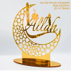 Ramadan Tray Table Centerpieces Plate Acrylic Ramadans Eid Mubarak Decorations for Home 2025 Islam Muslim Festival Party Gifts