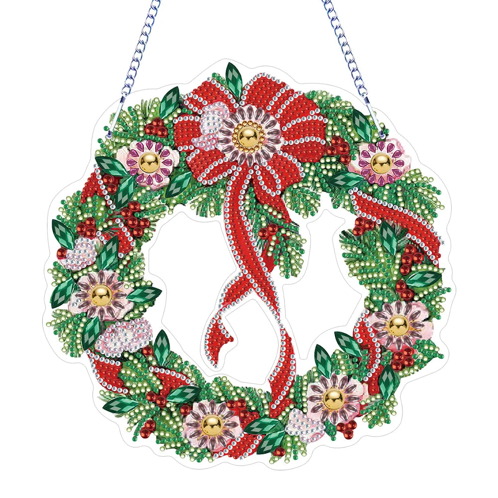 5D DIY Christmas Diamond Painting Wreath – Wall & Door Decor
