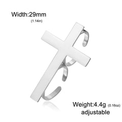 Cross Personalized Name Finger Ring Custom Gift For Woman Men Gold Color Stainless Steel Jesus Christian Amulet Talisman Jewelry