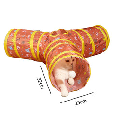 Cat Tunnel Tube Kitty Tunnel Bored Cat Pet Toys Peek Hole Toy Interactive for Indoor Cats Exercise Fun Reduce Anxiety Durable Pet Shop