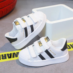 Children's Sneakers Kids Fashion Design White Non-slip Casual Shoes Boys Girls Hook Breathable Sneakers Toddler Outdoor Shoes Ch
