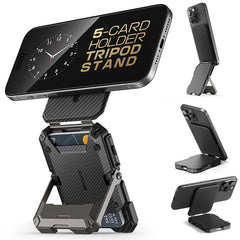 SUPCASE Magnetic Tripod Phone Stand Credit Card Holder for iPhone 16/15/14/13/12 Adjustable Phone Stand Compatible with MagSafe
