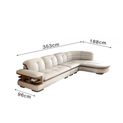 Luxury L-Shaped Leather Corner Sofa – Living Room Furniture