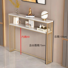 Luxury Gold Narrow Floor Standing Entryway Shelf Multi-Purpose Sofa Back Console Table Storage Organizer for Living Room Furniture