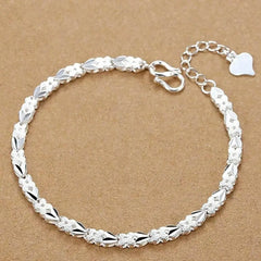 Hot Sale 925 Sterling Silver Chain Solid Bracelet for Women Mens Charm Party Gift Wedding Fashion Jewelry