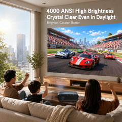 4000 ANSI 4K UHD Video Projector Android 14 Google TV Daytime Native 1080P Wifi Auto Focus Tof Home Theater Beamer For Movie