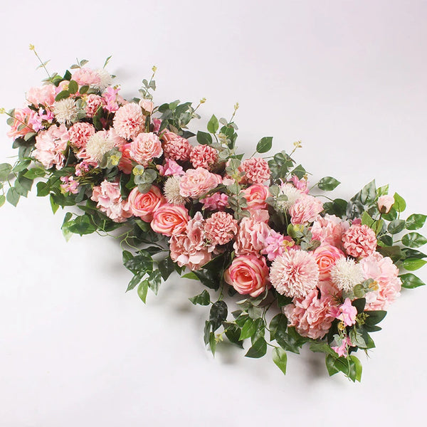 100cm DIY Wedding Flower Wall Decoration Arrangement Supplies Silk Peonies Rose Artificial Floral Row Decor Wed Arch Backdrop Home Decor, Plants & flowers